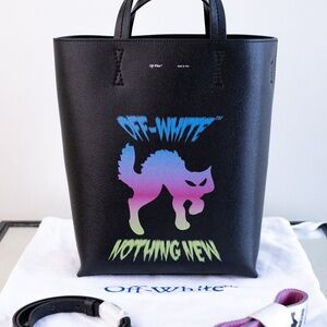Off-White Leather Bag NOTHING NEW in Black NEW Men Women Unisex Authentic